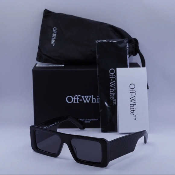 Off-White Unisex sunglasses OERI140 TROY 1007 Black/Dark Grey - Picture 4 of 5